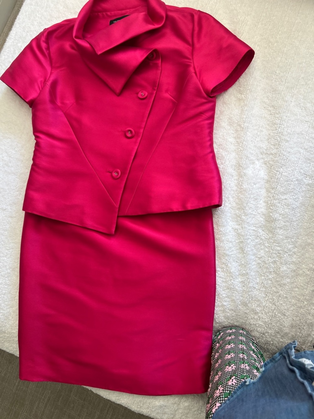 Bright Fuchsia Two-Piece Skirt Suit